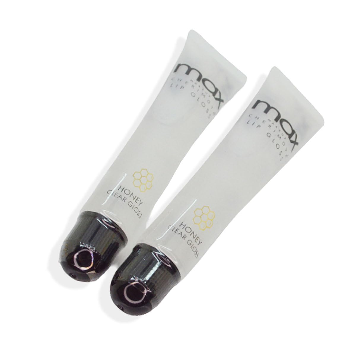 Max Makeup Cherimoya 2 or 4 Set of Honey Clear/Ultra Shine Pink Jelly Lip Gloss Polish lipstick & Zipper Bag (2PCS x Honey Clear Gloss, 0.5usoz/15mL)