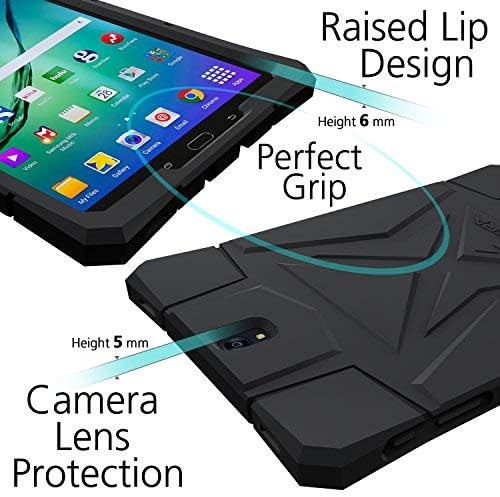 Armera Samsung Galaxy Tab S3 9.7 Case (SM-T820), High Impact Resistant Slim Heavy Duty Anti Slip Light Weight Kids Friendly Shockproof Protective Rugged Silicone Cover (Diamond - Black)