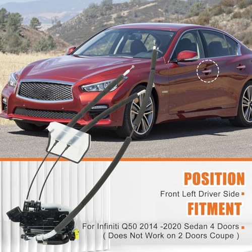 Image of 805014HB0A Door Lock Actuator Fits for Infiniti Q50 2014-2020 Front Left Side, Door Latch Assembly FL - Replace 80501-4HB0A