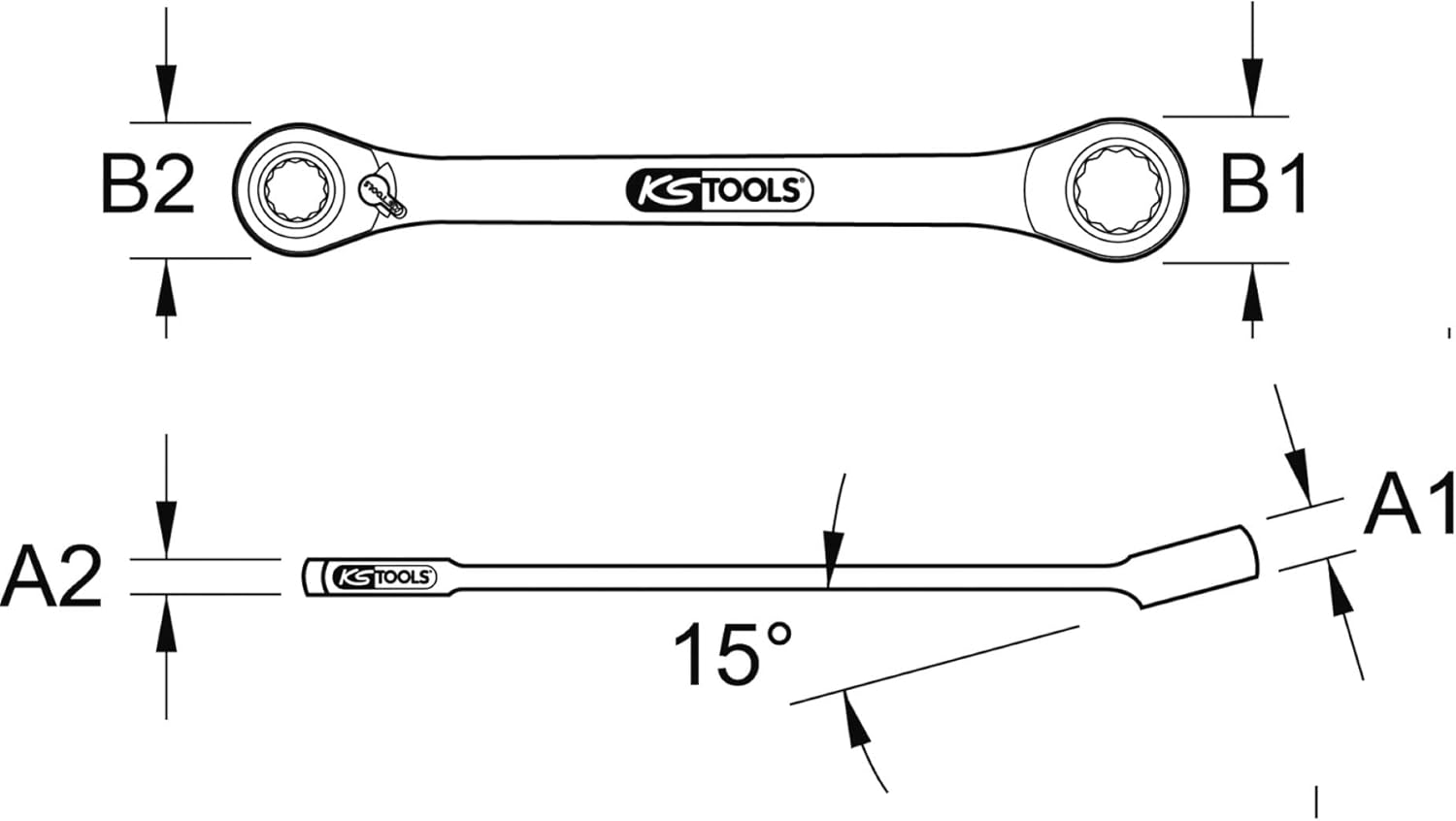 GEARplus mini reversible ratcheting spanner 1/4"x1/4"