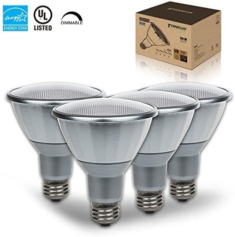 Thinklux PAR30 Dimmable LED Bulb Wet/Outdoor Rated, High 90+ CRI, 13W (75W equivalent), 2700K (Soft White), Long Neck, Spot Light Bulb, 25° Beam Angle, Medium Base (E26), ENERGY STAR (Pack of 4)