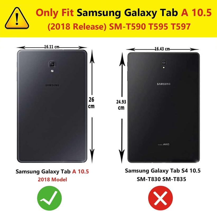 Image of Morefit Hybrid Back Cover Case with Kickstand Wheel Pattern for Samsung Galaxy Tab A 10.5 / SM-T590 / T595 / T597 - Black