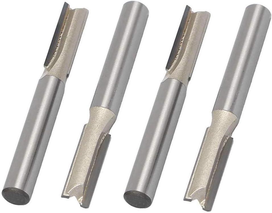 1/4-inch Shank, 1/4-inch Cutting Dia, 2-Flute Straight Router Bit, Carbide Tipped Plunge Router Bit, 4pcs - - 