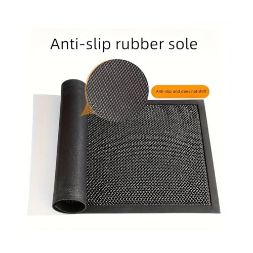 Paillasson antidérapant PVC étanche tapis élastique bleu entrée