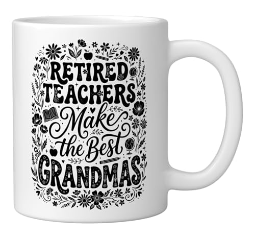 Taza de cerámica floral para abuelas jubiladas 11 onzas miniatura 2