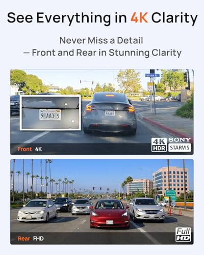 Image of BlackVue SAFY9, 4K Dash Cam Front and Rear, HDR, STARVIS Sensor, AI Night Vision, Free 256GB Micro SD Card Included, Dash Camera for Cars, 24H Parking Mode, Wi-Fi, GPS, LCD Display, App Control