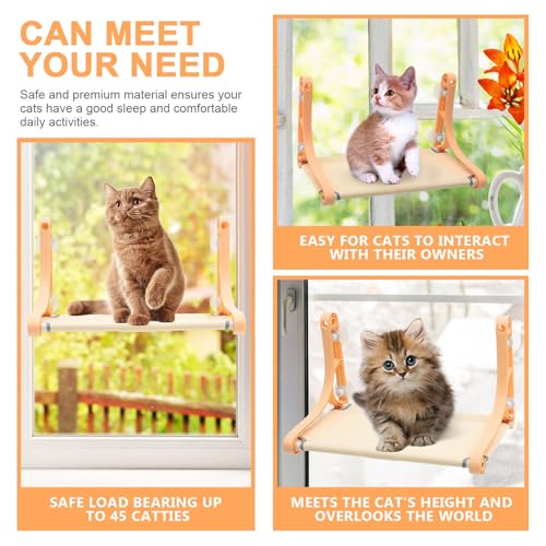Hamac pour chat de fenêtre orange avec ventouses pour cage - 4