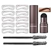 Adjustable-Eyebrow-Stamp-and-10-Styles-Stencil-Kit-The-Eyebrow-Pomade-Stamp-Shaping-Kit-Eyebrow-Definer-with-Eyebrow-Pen-Brush-and-Eyebrow-Trimmer-Buildable-Brow-Stencil-Makeup-Tools-Medium-Brown Adjustable Eyebrow Stamp and 10 Styles Stencil Kit The Eyebrow Pomade Stamp Shaping Kit Eyebrow Definer with Eyebrow Pen Brush and Eyebrow Trimmer Buildable Brow Stencil Makeup Tools (Medium Brown)