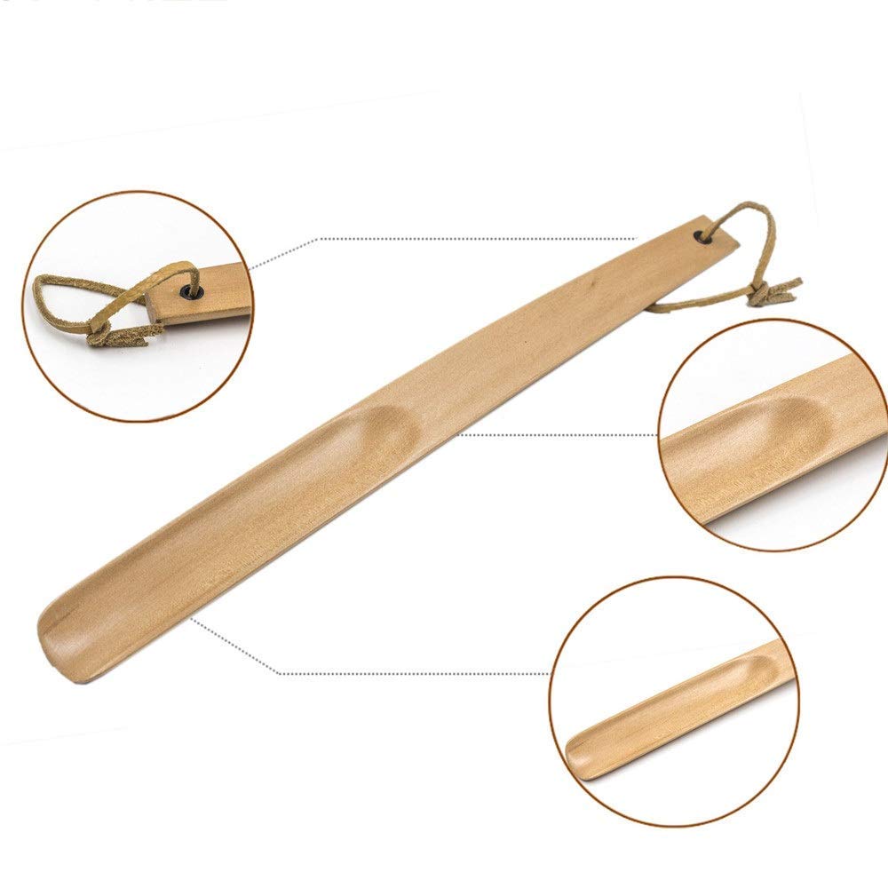 Akcesoria do obuwia odpowiednie dla mężczyzn i kobiet, długie drewniane buty, przenośne i łatwe do noszenia, buty do zdejmowania (38 cm) Przenośny łyżka do butów (kolor: wielokolorowy, rozmiar: 38 c