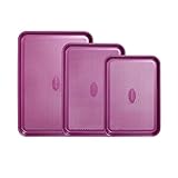 CAROTE 3-Piece Baking Pan Set - Bakeware Set, Baking Sheet Set Including 13 Inch 15 Inch 17 Inch Sheet Pan, Cookie Sheet for Baking, Royal Violet
