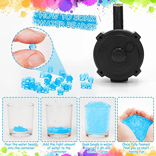 Hgoc Gel Ball Blaster With 1200 Rounds Electric Drum Digital Display 60000 Water Beads 1400Mah Battery Flashlight Infrared Auto Splatter Ball Outdoor Activities (M416) #TOP6