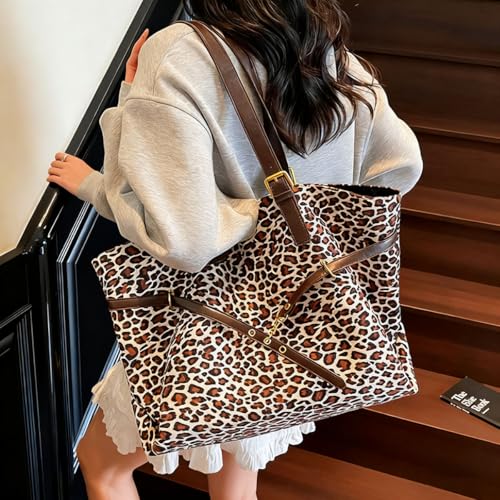 Bolso Tote con Estampado Leopardo para Mujeres miniatura 3