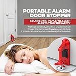 Portable Alarm Door Stopper - Strong Security Anti Theft Smart Lock for Travel Safety - Front Door Jammer Device for Apartment Hotel Home - No Drill Bottom Door Floor Blocker Brace with Siren - Image 3