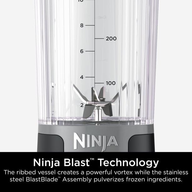 Blast 16 oz. Portable Blender with Leak Proof Lid and Easy Sip Spout, Black, BC100BK,RECHARGEABLE BASE, EASY TO CARRY