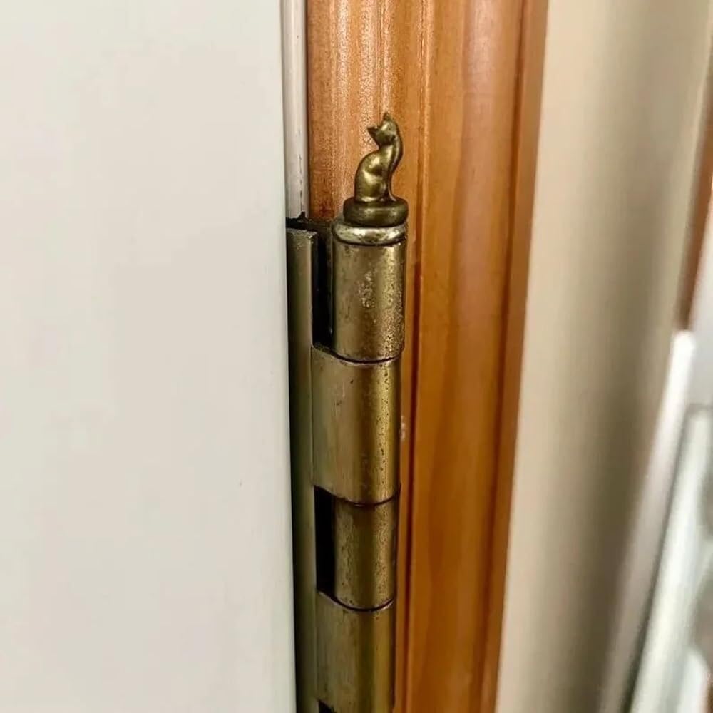 Laosshu Cat Vintage Mini Animal Door Hinge Heads Decorative Topper, Magnetic Hinge For Lovers