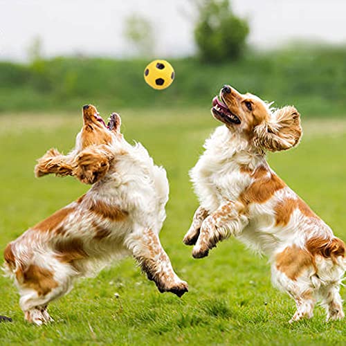 T'chaque Squeaky Dog Toys, Natural Latex Rubber Dog Balls, Soft, Bouncy & Durable For Small Medium Dogs Puppy Interactive Chew Sound Fetch Play Dog Squeaky Toy Ball, Set Of 4, M #TOP7