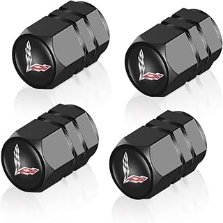 Tire Valve Caps, Valve Stem Caps for Corvette C1 C2 C3 C4 C5 C6 C7 C8 Racing 1LT 2LT 3LT, Car Tire Caps for Corrosion Resi...
