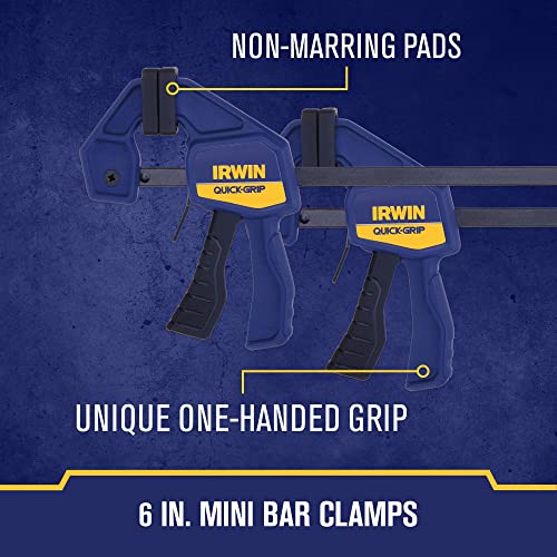 IRWIN QUICK-GRIP Clamps for Woodworking, Quick Release Triggers, 6 Inch, 8 Piece Set (IRHT83220) - Image 3