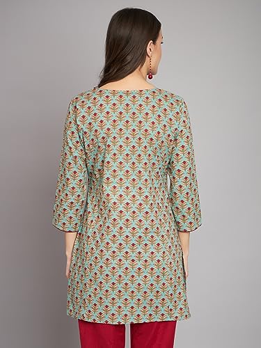 Image of Rapsodia Womens Cotton Floral Printed Short Kurti