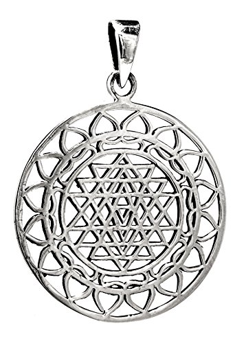 Pendentif Sri Yantra en argent sterling 925, n° 130