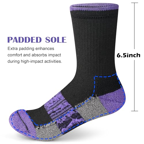 Image of Gonii Women Socks Hiking Running Thick Cushion Athletic Crew Socks 5-Pair