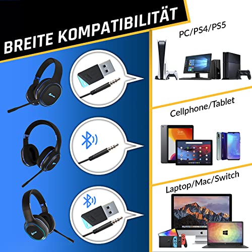 PS4 Bluetooth Headset KLIM Lynx – Wireless Gaming für PS4 PS5 PC