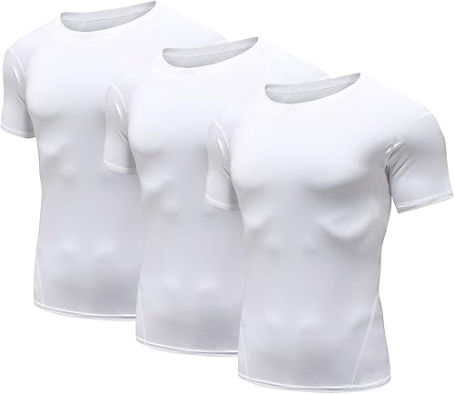 Paquete de 3 o 4 camisetas de compresión para hombre, sin mangas, manga largacorta, camiseta atlética para deportes