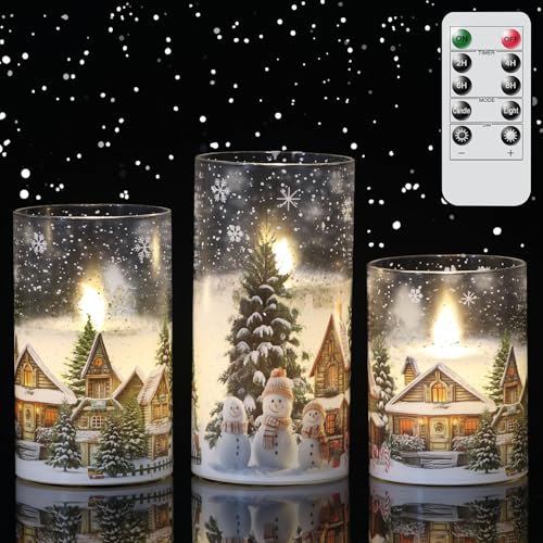 Bougies piliers LED de Noël pour ambiance chalet de montagne