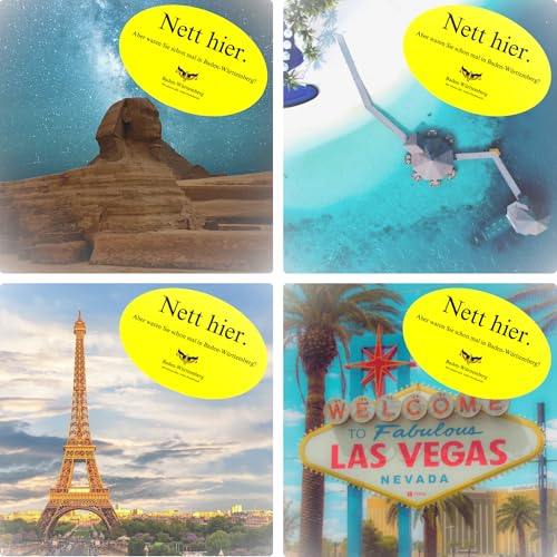 15x Nett hier Sticker aber waren sie schon mal in Baden-Württemberg - Lustige Sticker - gelbe Aufkleber Auto - Nett hier BaWü