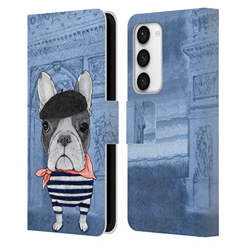 Étui portefeuille Samsung S23 5G Barruf Bouledogue Français en cuir Head Case Designs