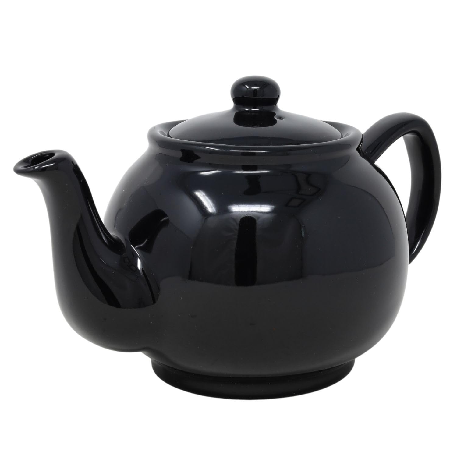 UNIQUE HOME LIVING Large Gloss Black Porcelain Tea Coffee 6 Cup Teapot Serving