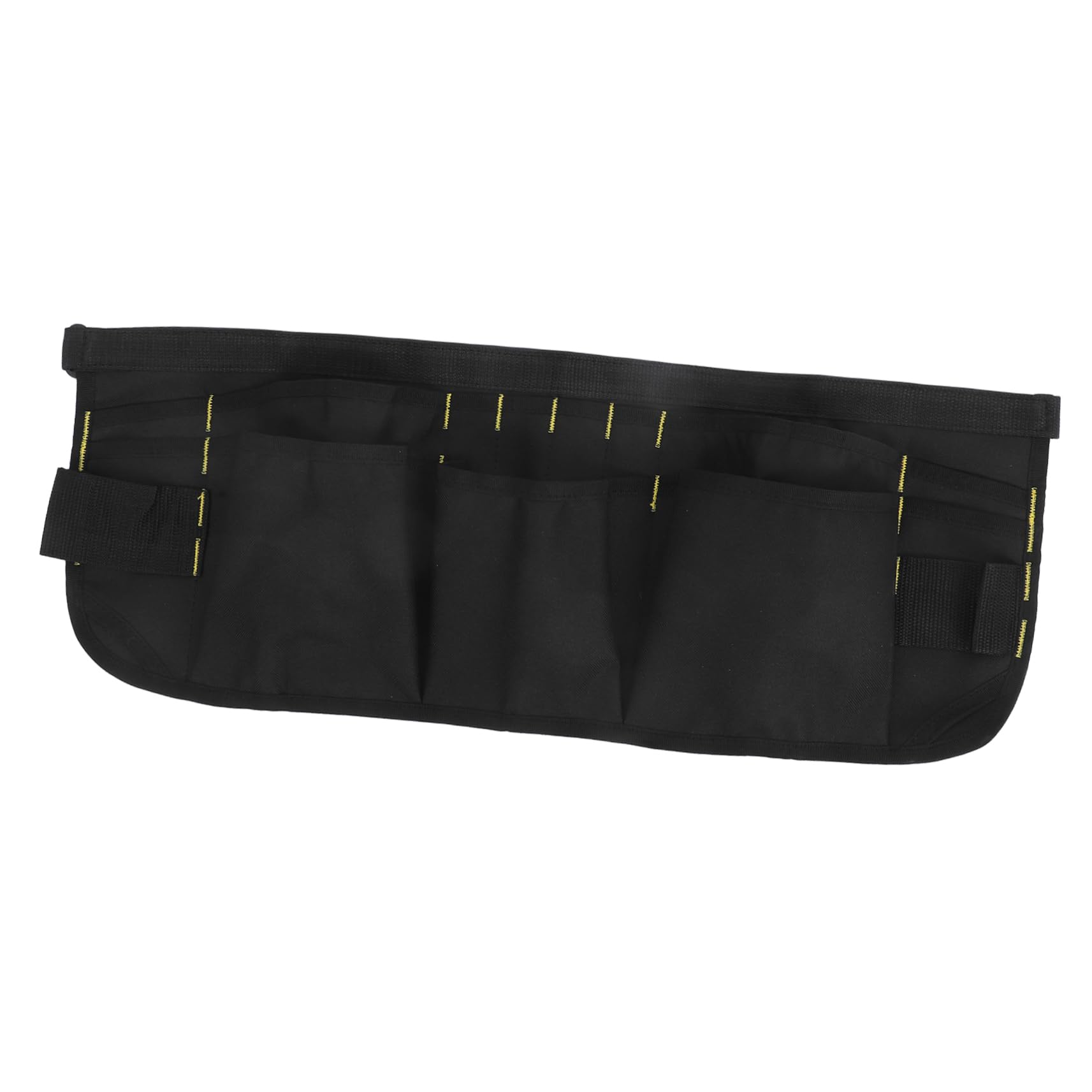 Grembiule da Carpentiere a Mezza Lunghezza in Canvas Nero con Tasche