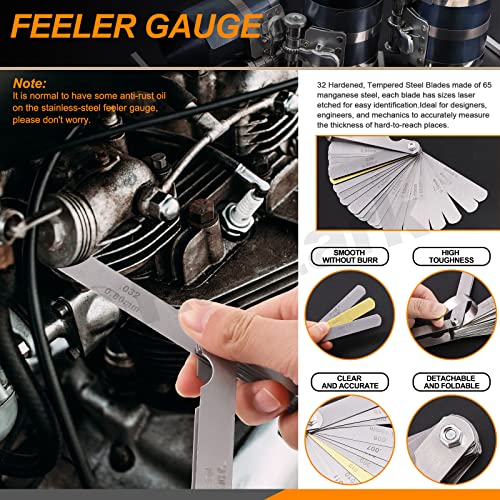 Rustark 8Pcs 3” 4” 5” Car Engine Piston Ring Compressor Tool Set With Piston Ring Pliers Adjustable Safety Screws Stainless Steel Feeler Gauge Assortment Kit #TOP4