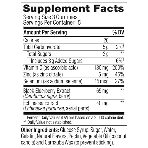 image for OLLY Immunity Gummy, Immune Support, Elderberry, Zinc, Vitamin C, Supp
