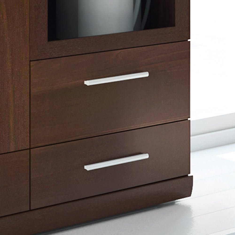 Lomadox Highboard 80 cm Nussbaum Wohnzimmerschrank Vitrinenschrank Vitrine Stauraumschrank Geschirrschrank