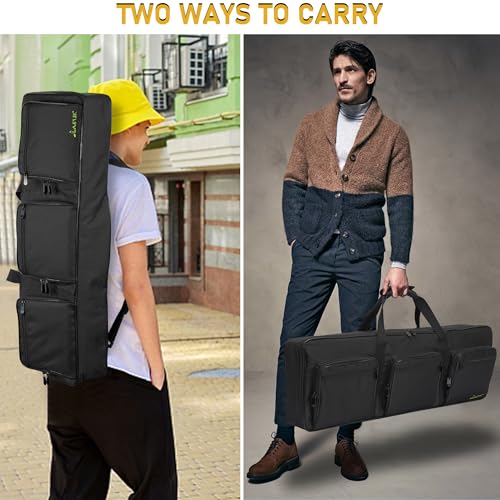 Image of 49 Key Keyboard Case, Portable Keyboard Piano Waterproof 600D Oxford Cloth with Adjustable Straps, Key Keyboard Gig Bag Case 31.1 inchx3.9 inchx10.2 inch