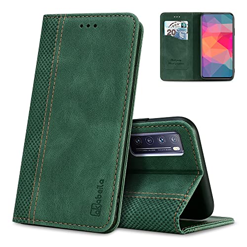 AKABEILA Cover per Honor 5X/Huawei 7 Mini Pelle Custodia per Honor 5X/Huawei 7 Mini Cover Flip Portafoglio Magnetica Stand Covers Frosted Porta Telefono Verde