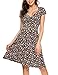 Produktbild Beyove Damen Jersey Kleid Blumen Skaterkleid V-Ausschnitt Sommerkleider Muster Jerseykleid Sexy Kurz oder Langarm