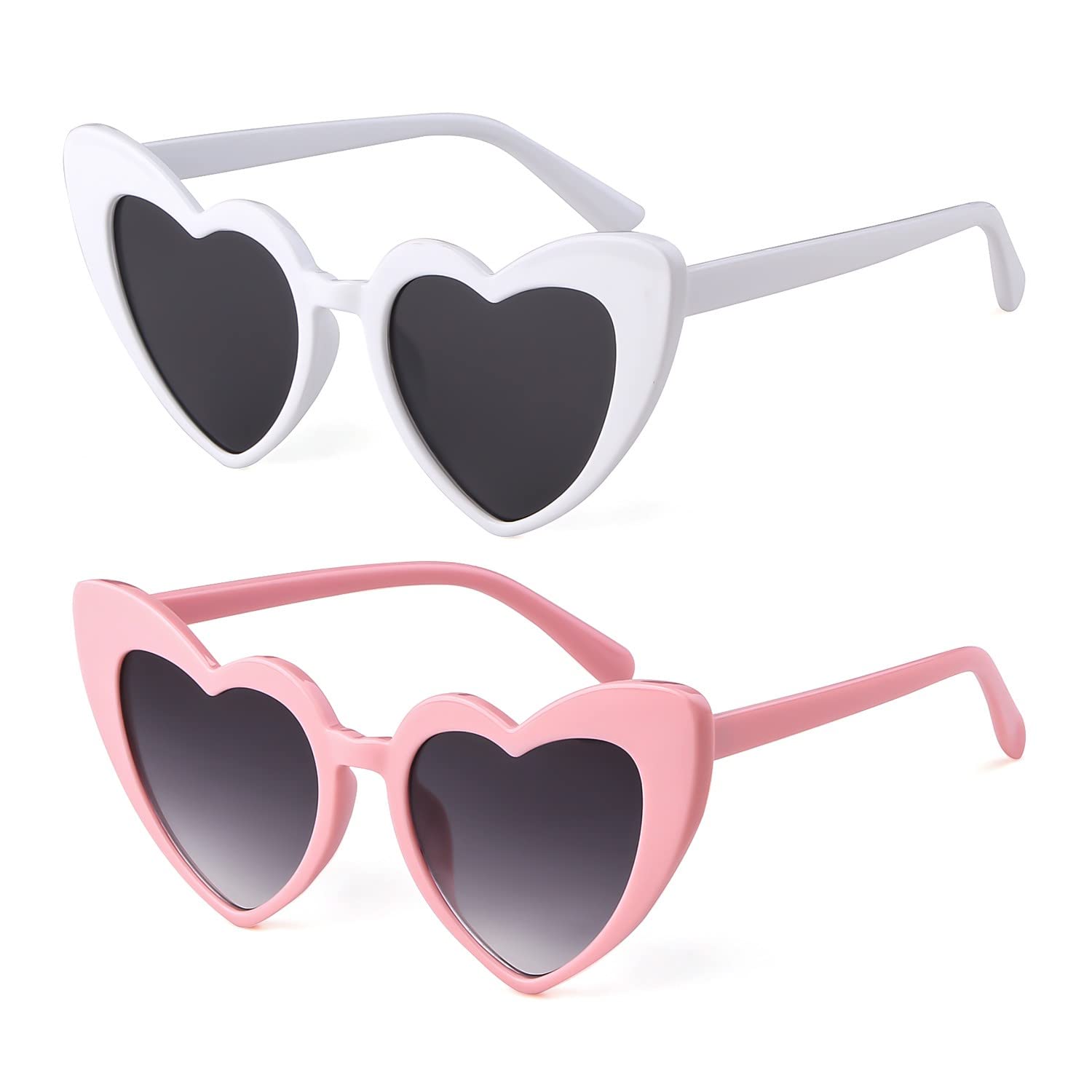 GIFIORE Heart Sunglasses Vintage Retro Oversized Heart Shaped Cat Eye Sun Glasses