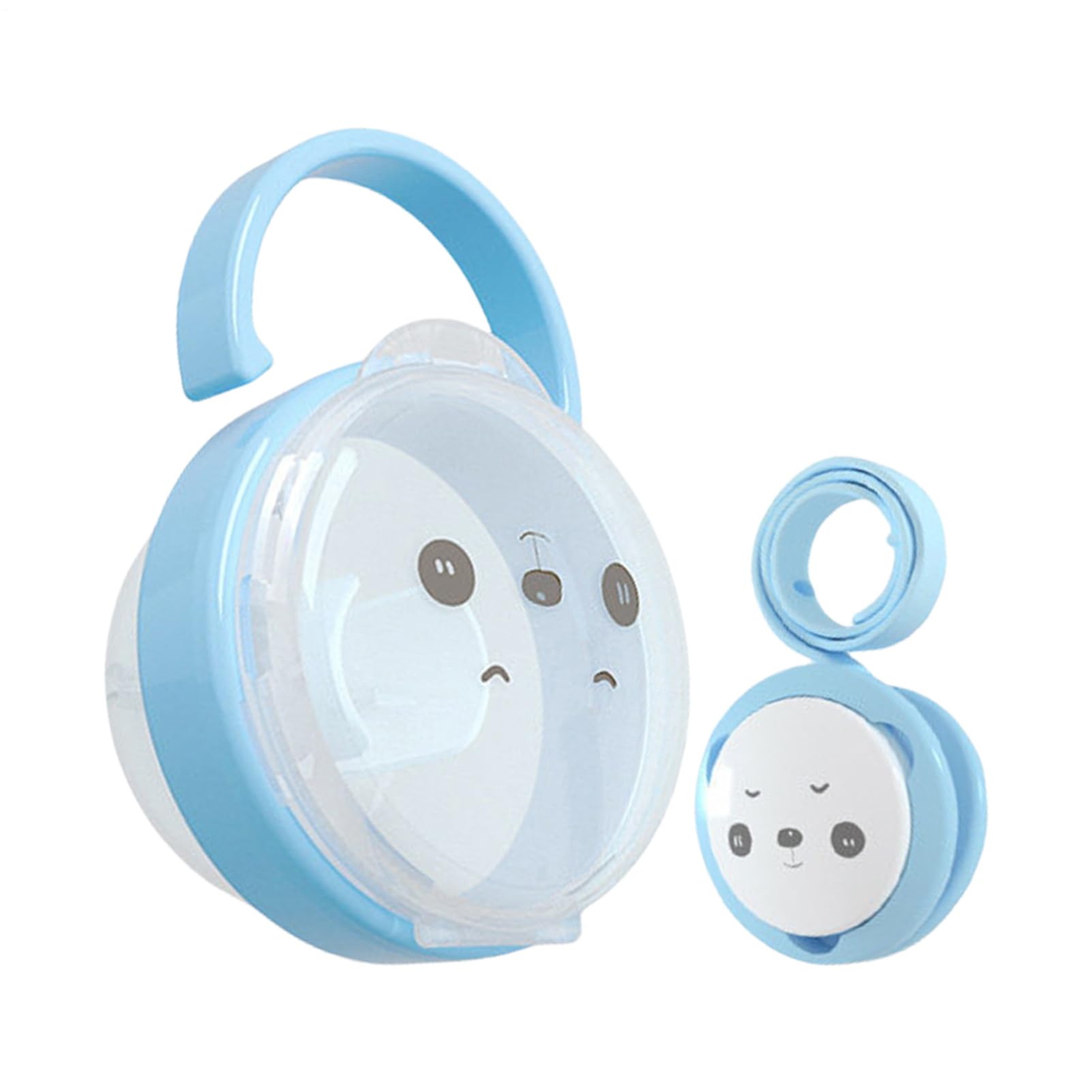 Genérico Porta ciuccio per bambino - Scatola di immagazzinaggio per ciucci con stampa di Panda, con coperchio antipolvere, accessorio da viaggio portatile unisex per bambini per esterni e campeggio