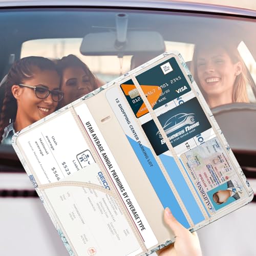 Image of CoBak Car Registration and Insurance Holder | Vehicle Glove Box Organizer, Auto Truck Compartment Document Case with Magnetic Closure for Insurance & Driver License