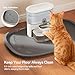 FEELNEEDY Silicone Cat & Dog Food Mat Waterproof, High Raised Edges for Leakage Protection, Dog Mat for Food and Water, Non-Slip Drip Tray, Easy Clean 24 * 16 * 0.5 inches Feeding Pad (Large, Gray)