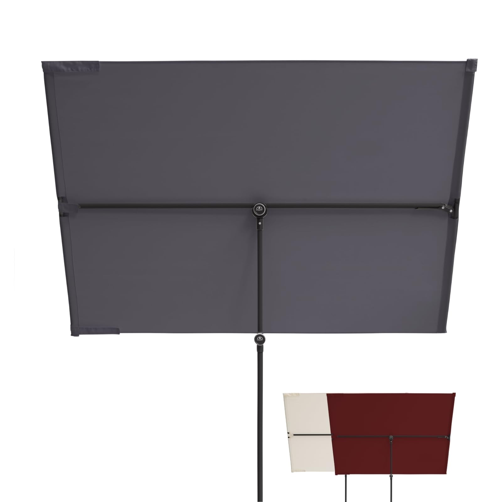 Doppler Pare-soleil pour balcon I 170x130cm I Protection solaire pour balcon & terrasse I Protection visuelle flexible I Parasol rectangulaire & pivotant I Parasol de jardin pour balcon