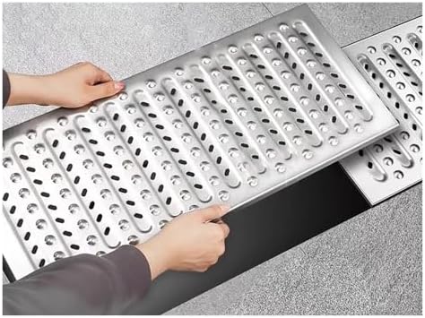 Heavy Duty Stainless Steel Driveway Drain Grate, Non-Slip Sewer Lid for Garage, Patio, Garden, Poolside, Concrete Floor – Durable Water Drainage Solution