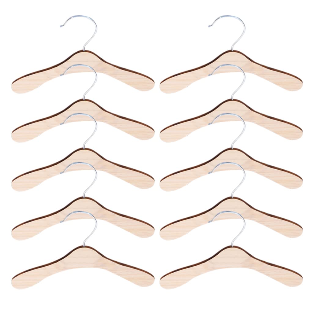 10 Pieces Wooden Pet Apparel Hangers Wooden Portable Clothes Hanger Gift Thin Space Saving Hook Design Dog Clothes Rack