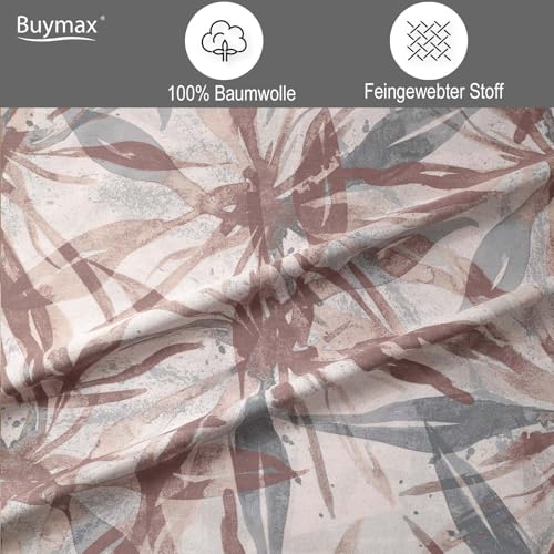 Buymax Bettwäsche 135x200 cm 4-teilig – Bettwäsche Set Renforcé 100% Baumwolle, 2 x Bettbezug 135x200 cm und 2 x Kissenbezüge 80x80 cm… – Ansicht 3