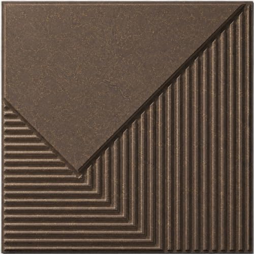 Image of Kayra Decor 3D PVC Wall Panels for Bedroom & Living Room | Plaina Design | Magnum Brown Color | 19.7 x 19.7 Inch | Pack of 40 | 107.6 Sq Ft