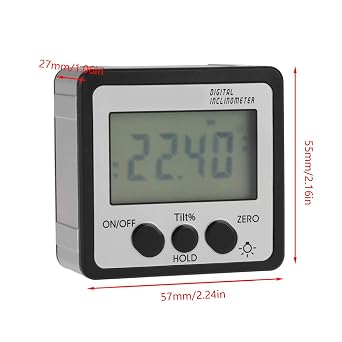 Digital Protractor, Digital Magnetic Inclinometer Angle Gauge Meter Protractor 4 x 90 gauges Digital Inclinometer(Silver)