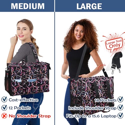Image of Nurse Bags for Work Nursing Bag Multiple Pockets Waterproof Organizing Zip Top Clinical Bag for Nursing Students Home Health