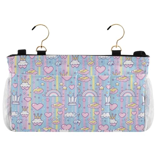 miaozhen Princess Dress Crown Cartoon Bedside Hanging Storage Basket Hanging Storage Bag for Glasses Books Mobile Phones Keys organizador para cama